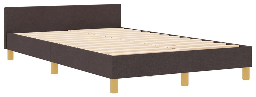 Cama vidaXL Castanho Escuro 120x200 cm Tecido
