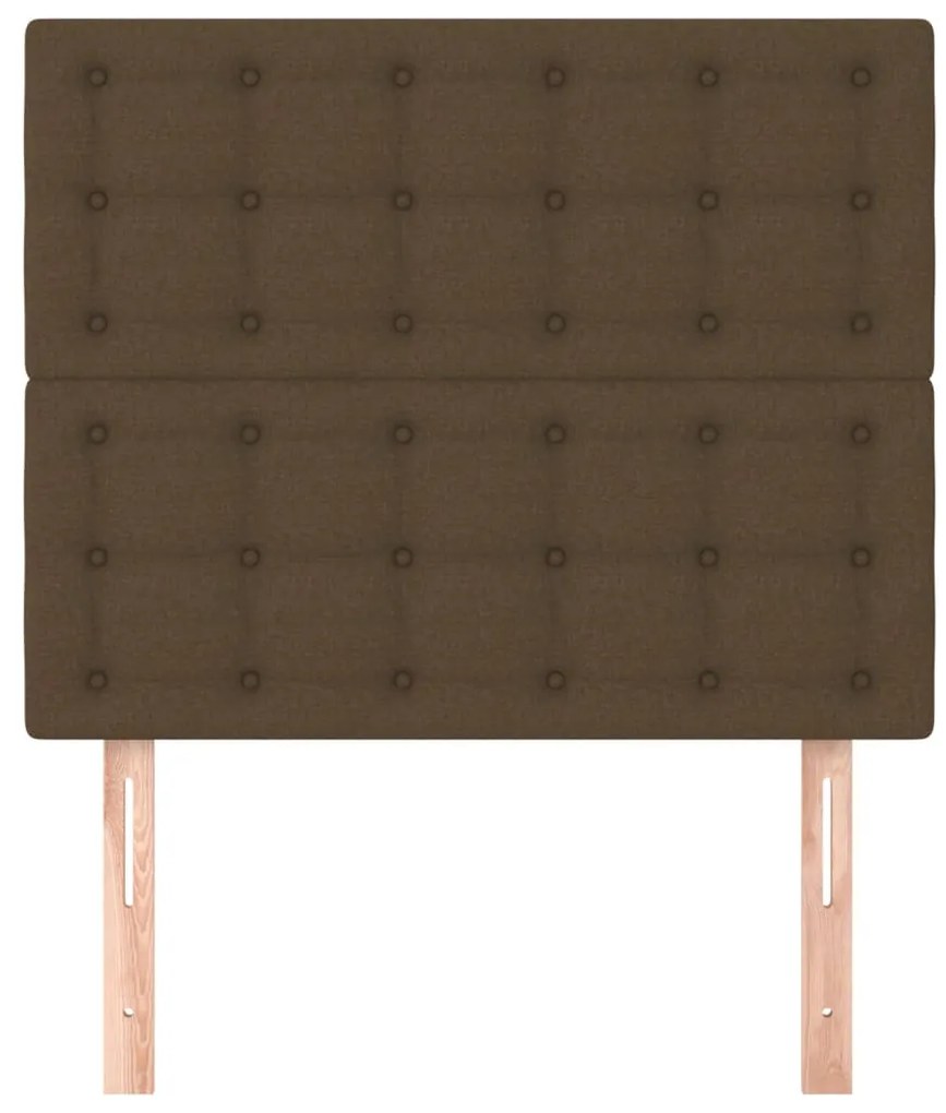 Cabeceira de cama 2 pcs tecido 100x5x78/88 cm castanho -escuro