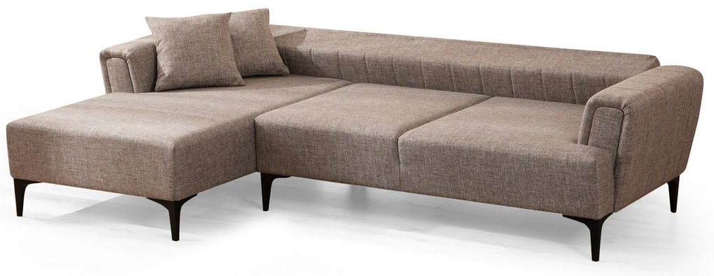 Sofá-cama de canto Hamlet – Castanho Claro – 140x270 cm