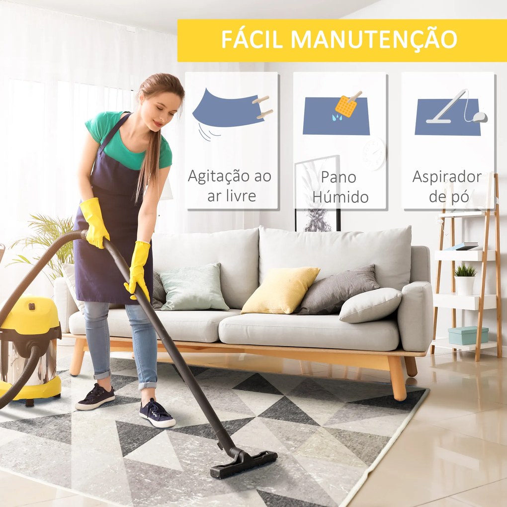 HOMCOM Tapete de Sala de Estar Moderno 230x160cm Tapete Geométrico com Base Antiderrapante para Dormitório Escritório Estúdio Multicor