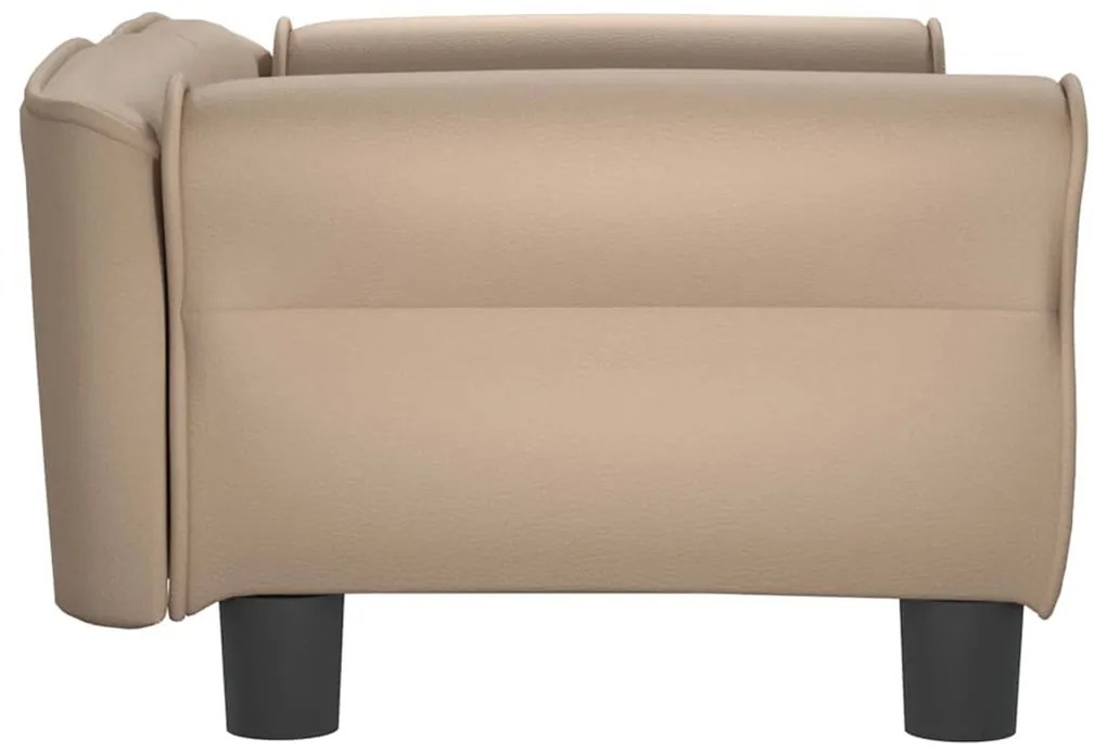 Cama para cães 70x45x30 cm couro artificial cappuccino