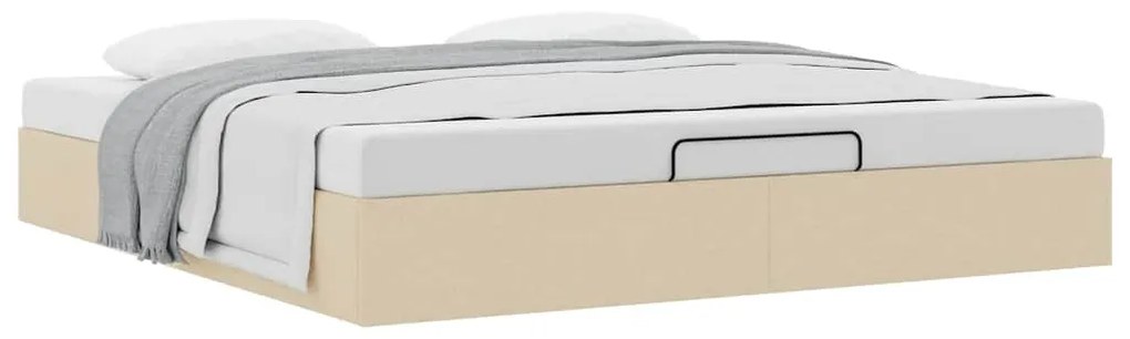 Estrutura cama otomana sem colchão 160x200 cm tecido cor creme
