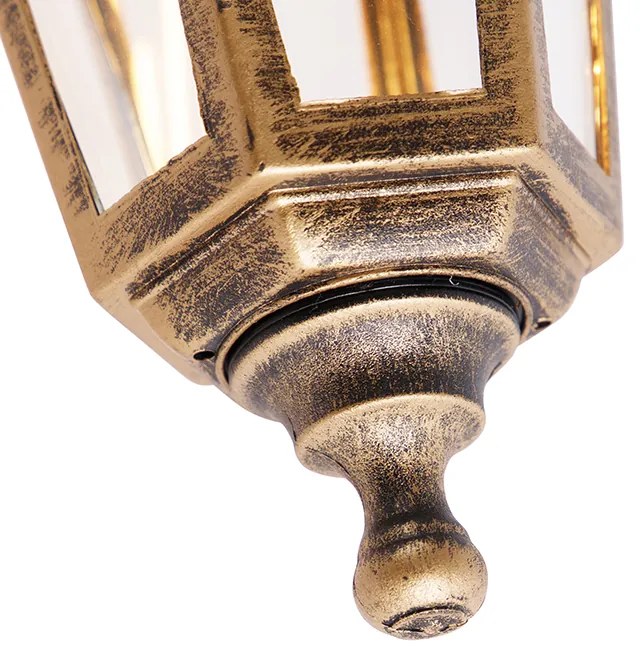 Candeeiro de parede exterior antigo dourado IP44 - New Haven