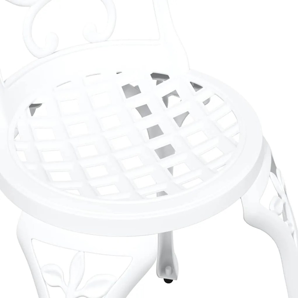Conjunto de Bistrô de Jardim 3 Peças vidaXL Alumínio Fundido Branco