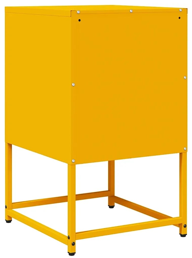 Mesa de cabeceira 36x39x60,5 cm aço laminado a frio mostarda