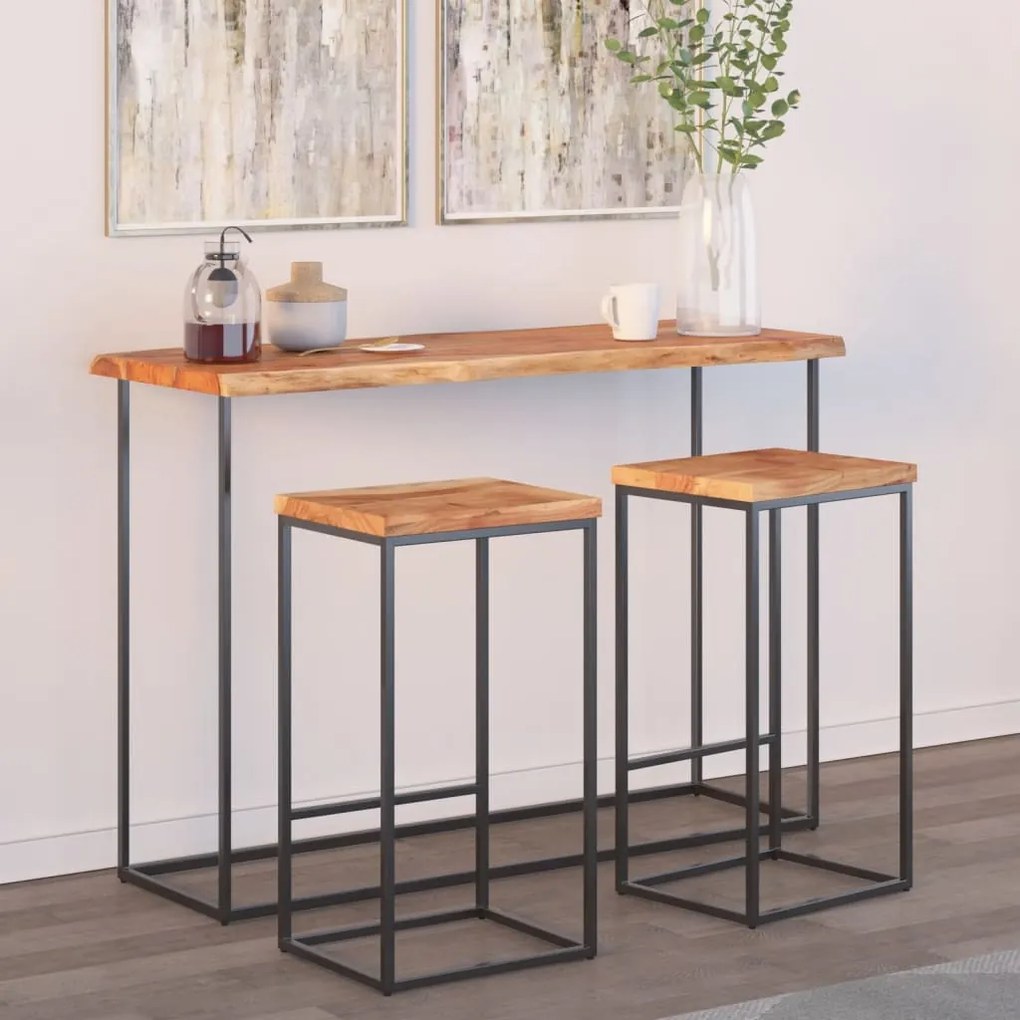 vidaXL Tampo de mesa retangular borda viva 140x40x2,5 cm acácia maciça