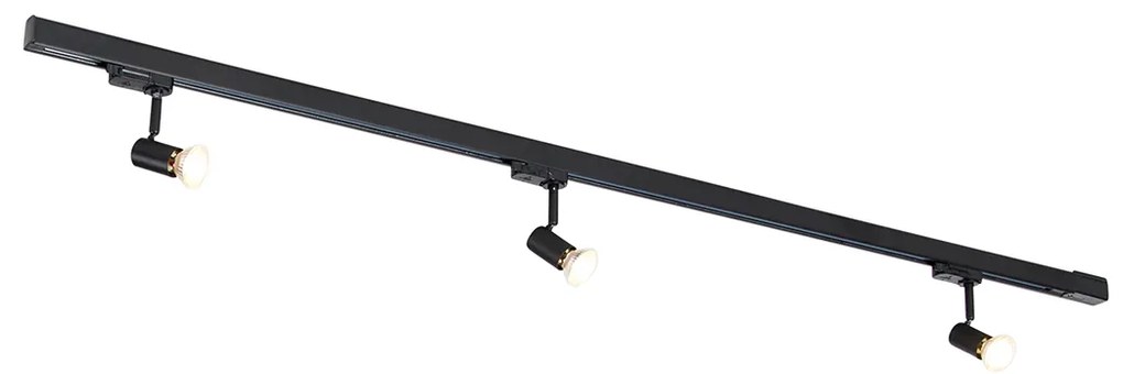 Sistema ferroviário moderno preto 3 luzes trifásico direito - Jeany