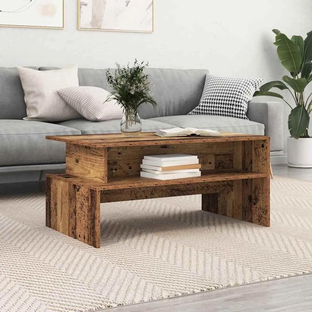 Mesa de centro com prateleira Outros Madeira antiga 90 x 55 x 42.5 cm