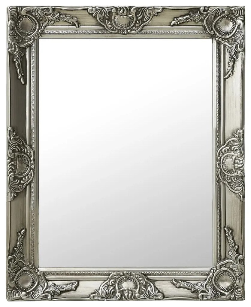 Espelho de parede estilo barroco 50x60 cm prateado
