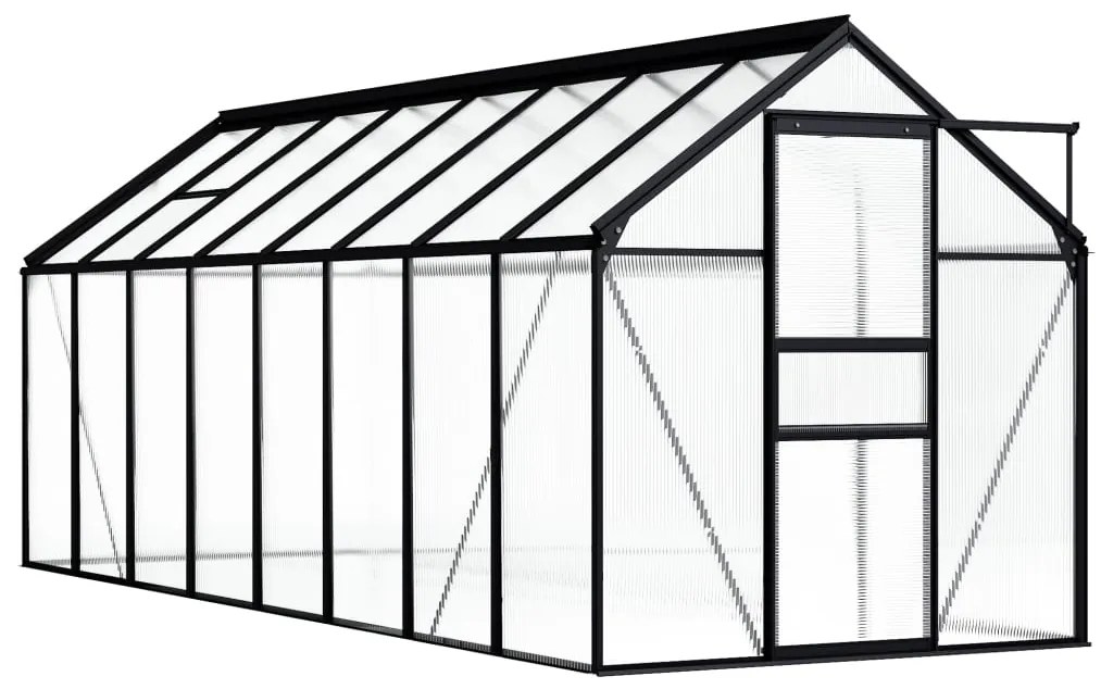 vidaXL Estufa 9,31 m² alumínio antracite