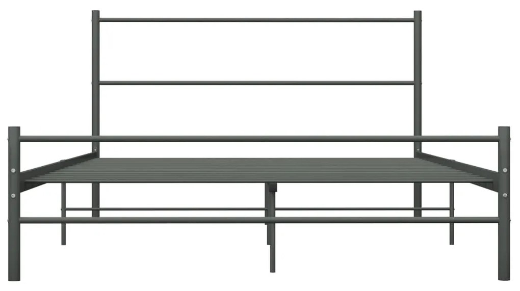 Estrutura de cama metal 160x200 cm cinzento
