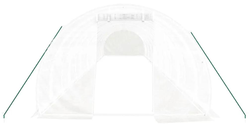 Estufa com estrutura de aço 48 m² 16x3x2 m branco