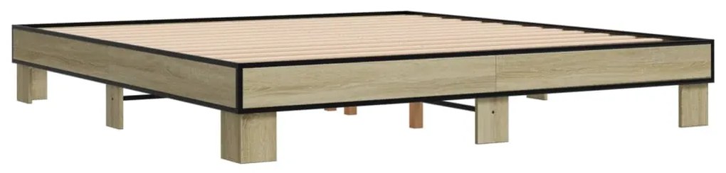 Estrutura de cama 200x200 cm derivados madeira/metal