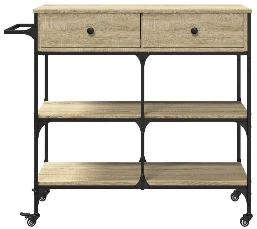 Carrinho de cozinha 105x42x95 cm deriv. madeira carvalho sonoma