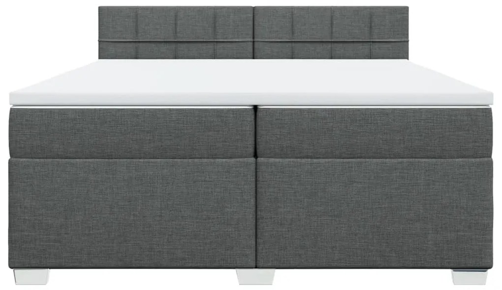 Cama com molas/colchão 200x200 cm tecido cinzento-escuro