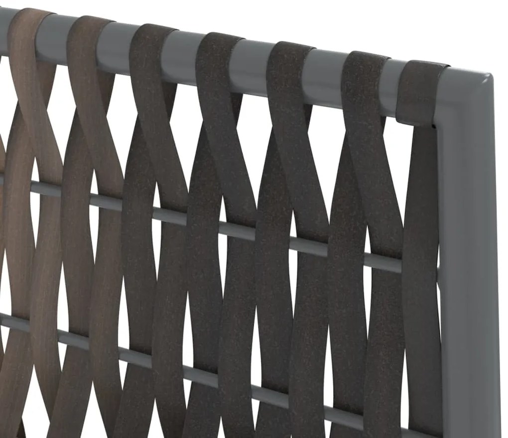 7 pcs conjunto de jantar p/ jardim c/ almofadões vime PE e aço