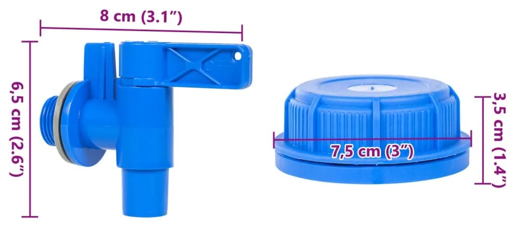 Recipiente de água com torneira transparente 20 L plástico