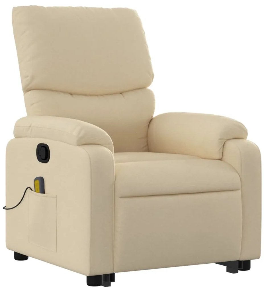 Poltrona elevatória de massagens tecido cor creme