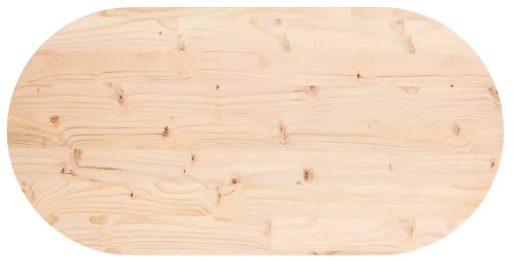 Tampo de mesa oval 100x50x2,5 cm madeira de pinho maciça