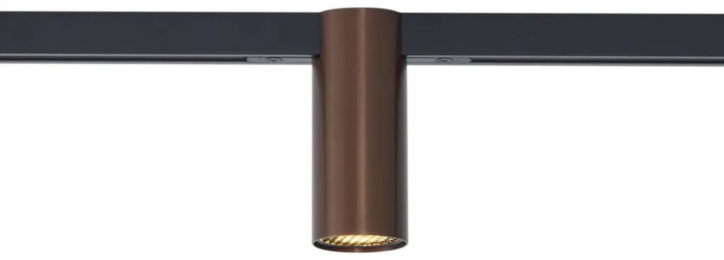 Foco moderno bronze escuro para sistema de calhas monofásico GU10 35mm - Slimline Nubee Honey