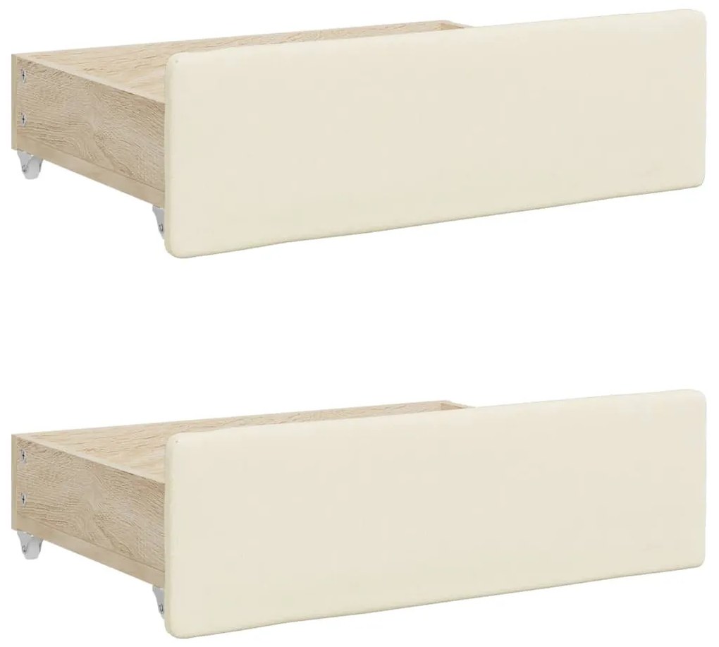 Sofá-cama c/ gavetão e gavetas 90x200 cm couro artif. cor creme