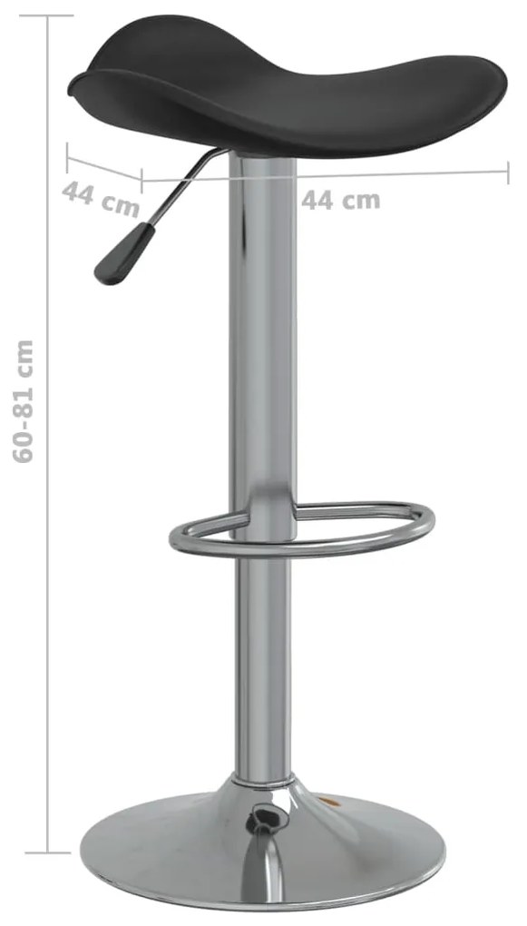 Bancos de bar 2 pcs aço cromado e couro artificial preto