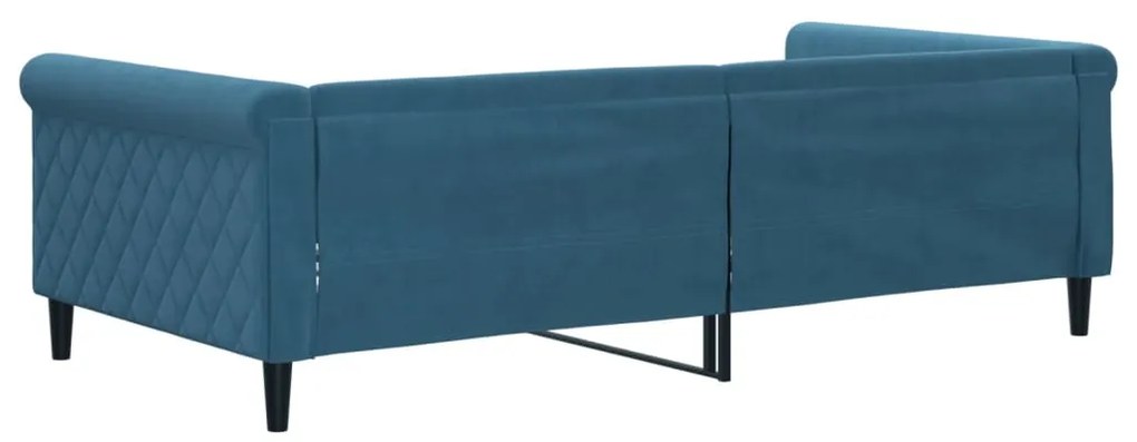 Sofá-cama 100x200 cm veludo azul