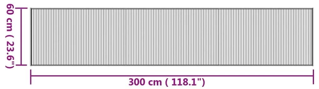 Tapete retangular 60x300 cm bambu cor natural
