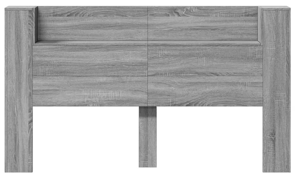 Armário de cabeceira c/ luzes LED 180x16,5x103,5cm cinza sonoma