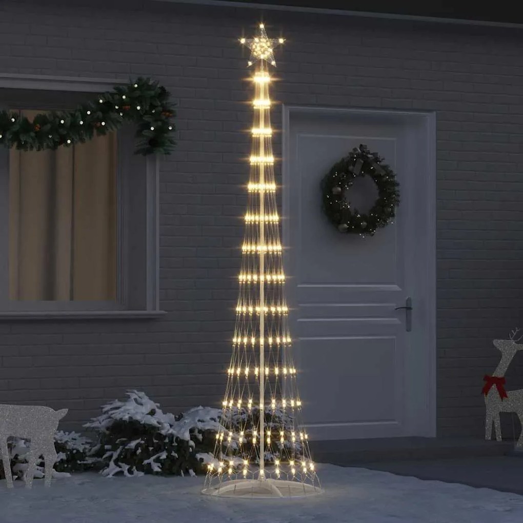 vidaXL Árvore de Natal LED Branco quente 70 x 70 x 250 cm Metal