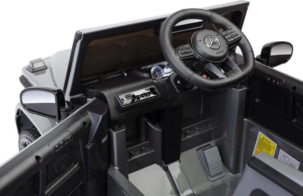 Carro elétrico para crianças até aos 5 anos Mercedes G63 AMG, 12V, bateria lítio, pneus de borracha, Controle remoto Branco