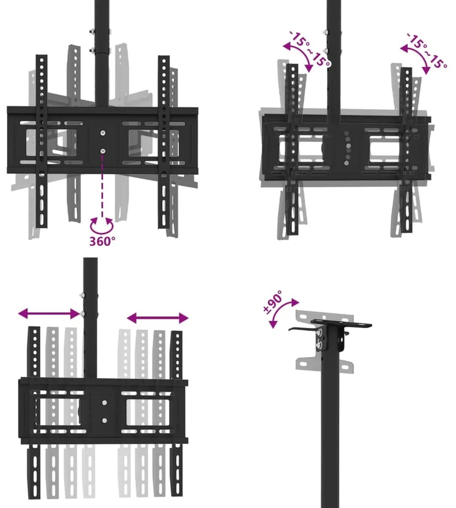 Suporte de teto p/ TV ecrãs de 32-65" Max VESA 400x400mm 40kg