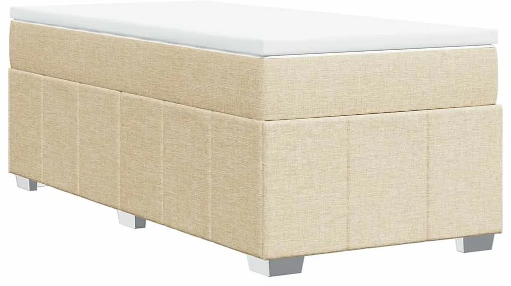 Cama com molas/colchão 100x200 cm tecido cor creme
