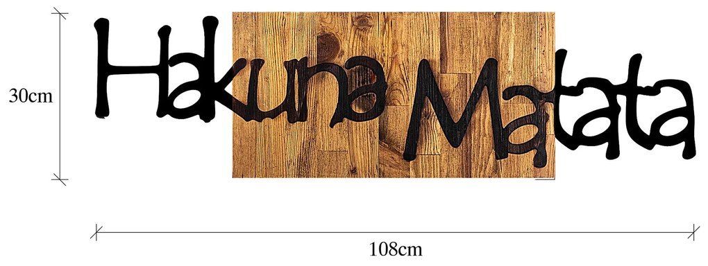 Acessório Decorativo de Parede Hakuna Matata 4 – Preto e Nogueira Clar