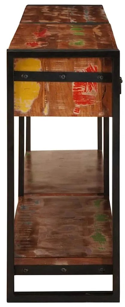 Mesas consola 2 pcs Multicolor Madeira recuperada maciça