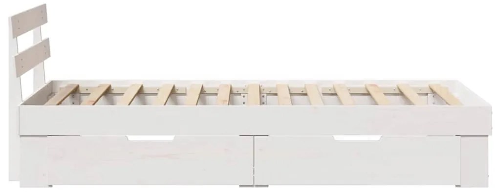 Estrutura da Cama Branco 90 x 190 cm Madeira de Pinheiro