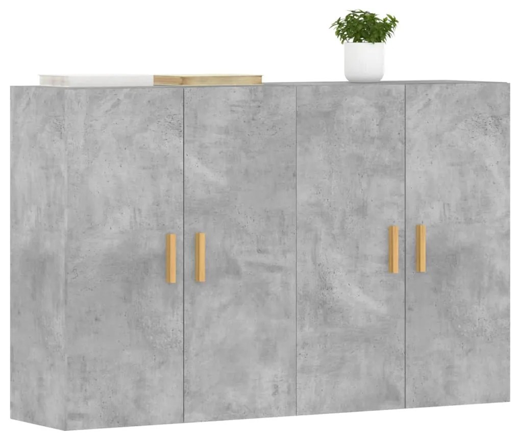 Móveis de parede 2 pcs derivados de madeira cinzento cimento