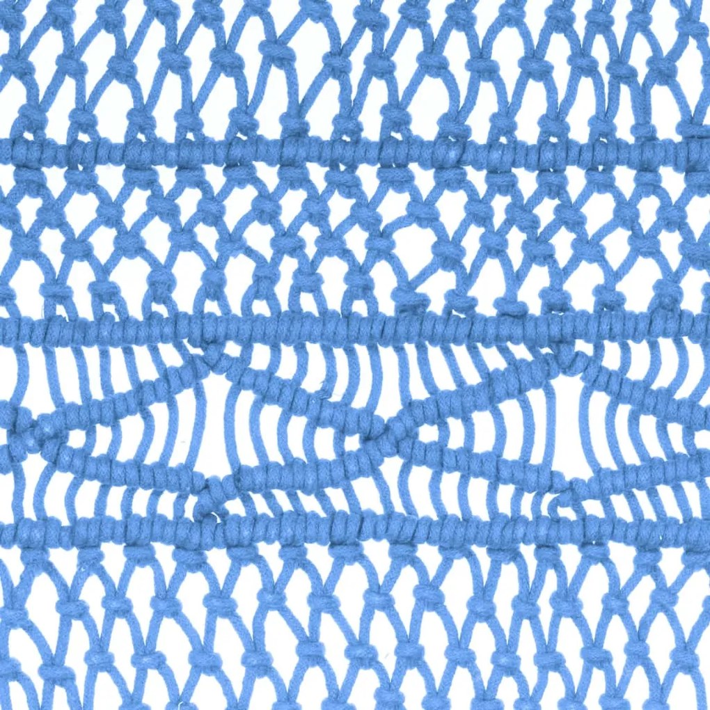 Cortina em macramé 140x240 cm algodão azul
