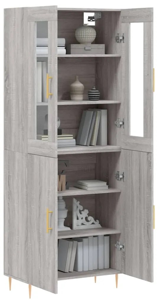 Armário alto 69,5x34x180 cm derivados de madeira sonoma cinza