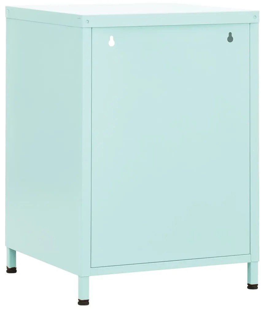 Mesas de cabeceira 2 pcs 35x35x51 cm aço cor menta