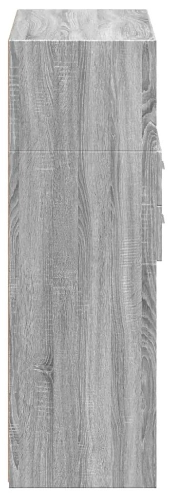 Armário alto 80x42,5x124cm derivados de madeira cinza sonoma