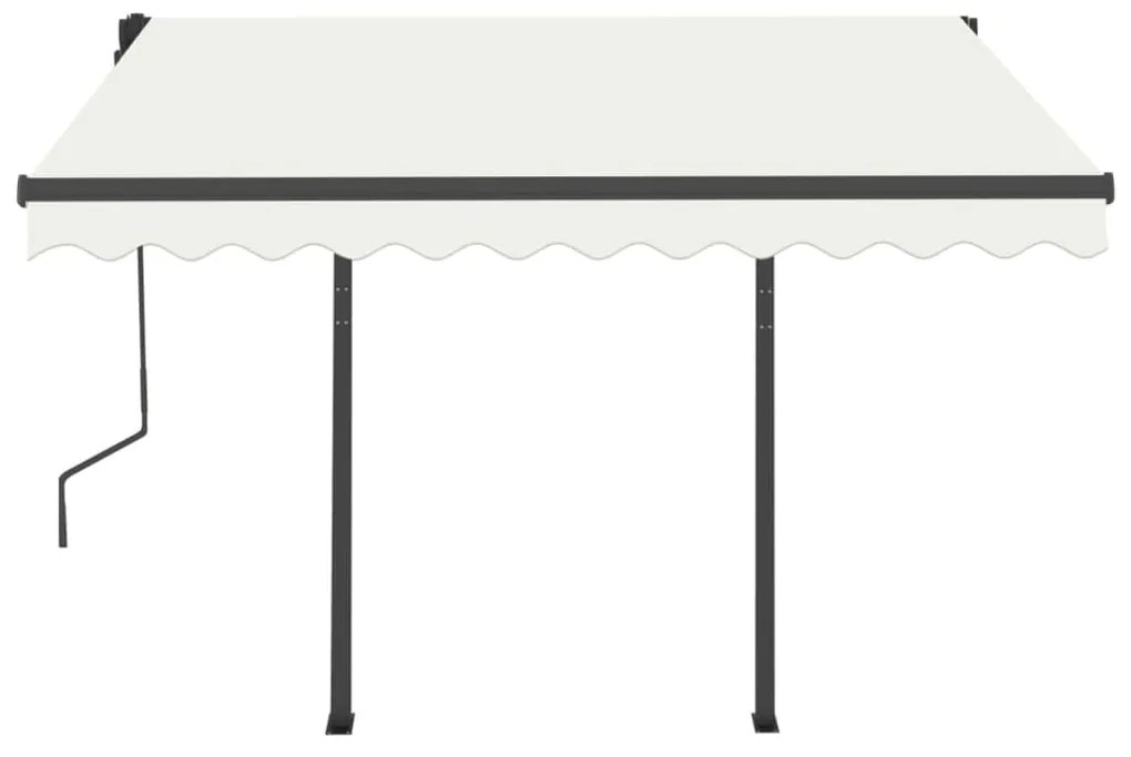 Toldo retrátil automático com postes 3,5x2,5 m cor creme