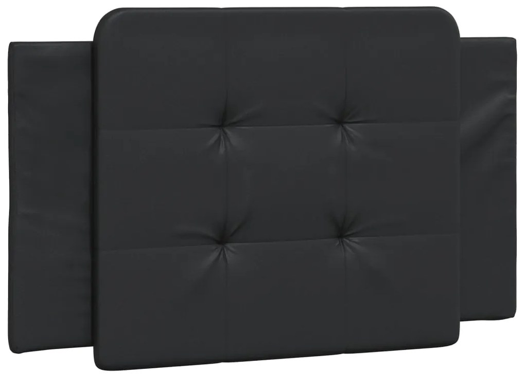 Estrutura de cama c/ luzes LED 90x190 cm couro artificial preto