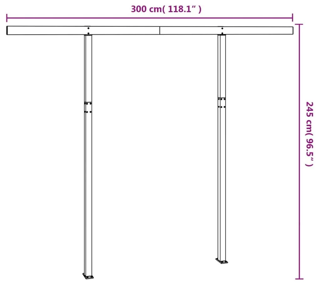 Conjunto de postes para toldo 300x245 cm ferro
