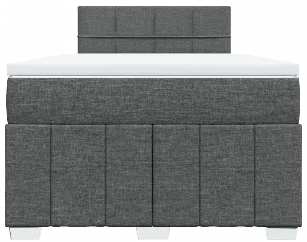Cama boxspring com colchão 120x190 cm tecido cinzento-escuro