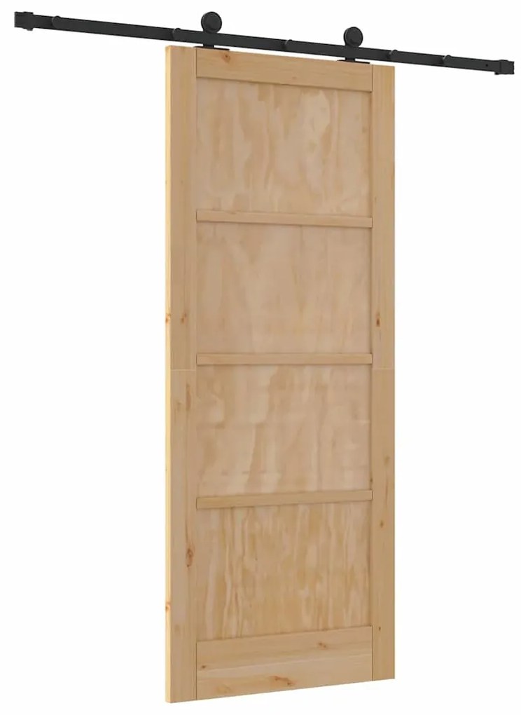 Porta Deslizante vidaXL com Conjunto de Ferragens 83x202 cm Madeira de