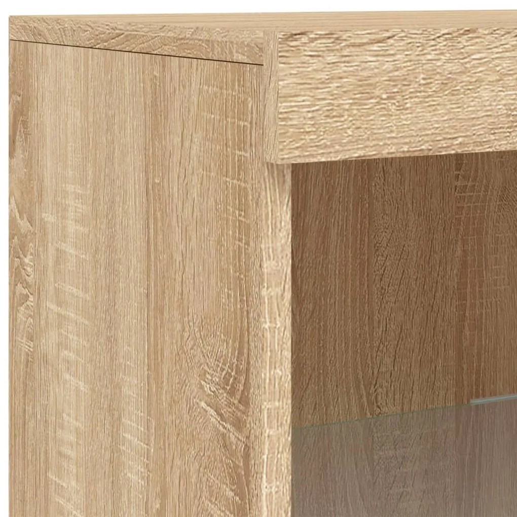 Aparador com luzes LED 162x37x100 cm carvalho sonoma