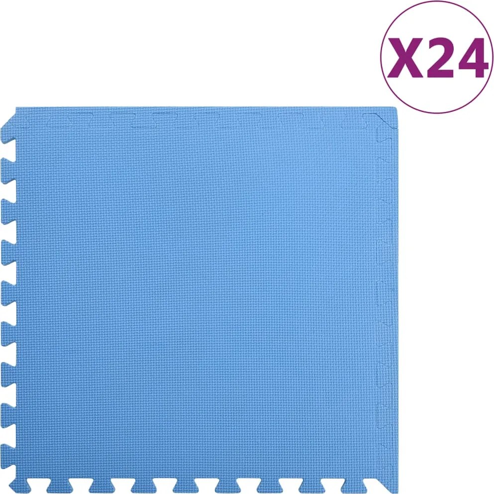vidaXL Tapetes de chão 24 pcs 8,64 ㎡ espuma de EVA azul