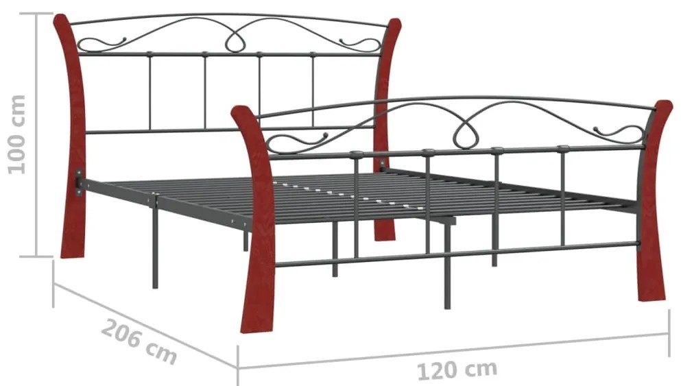 Estrutura de cama 120x200 cm metal preto