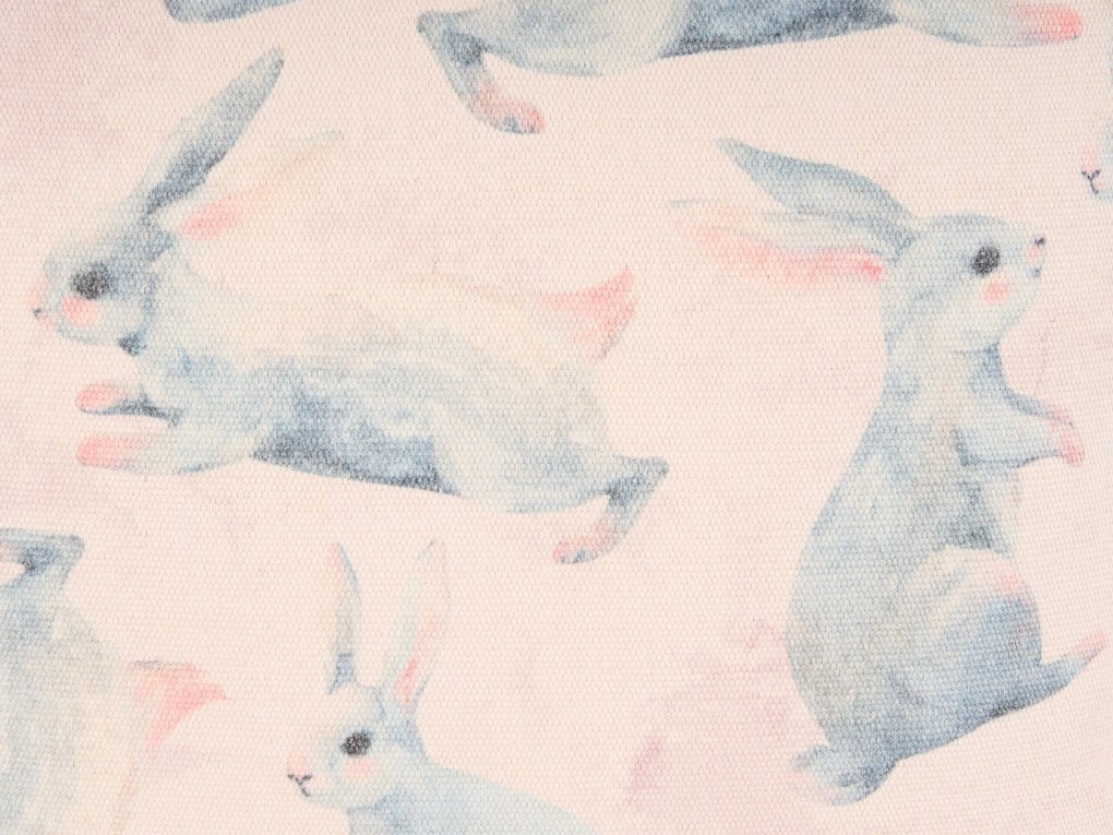 Conjunto de 2 almofadas decorativas com motivo de coelho em algodão rosa 45 x 45 cm RATIBIDA Beliani